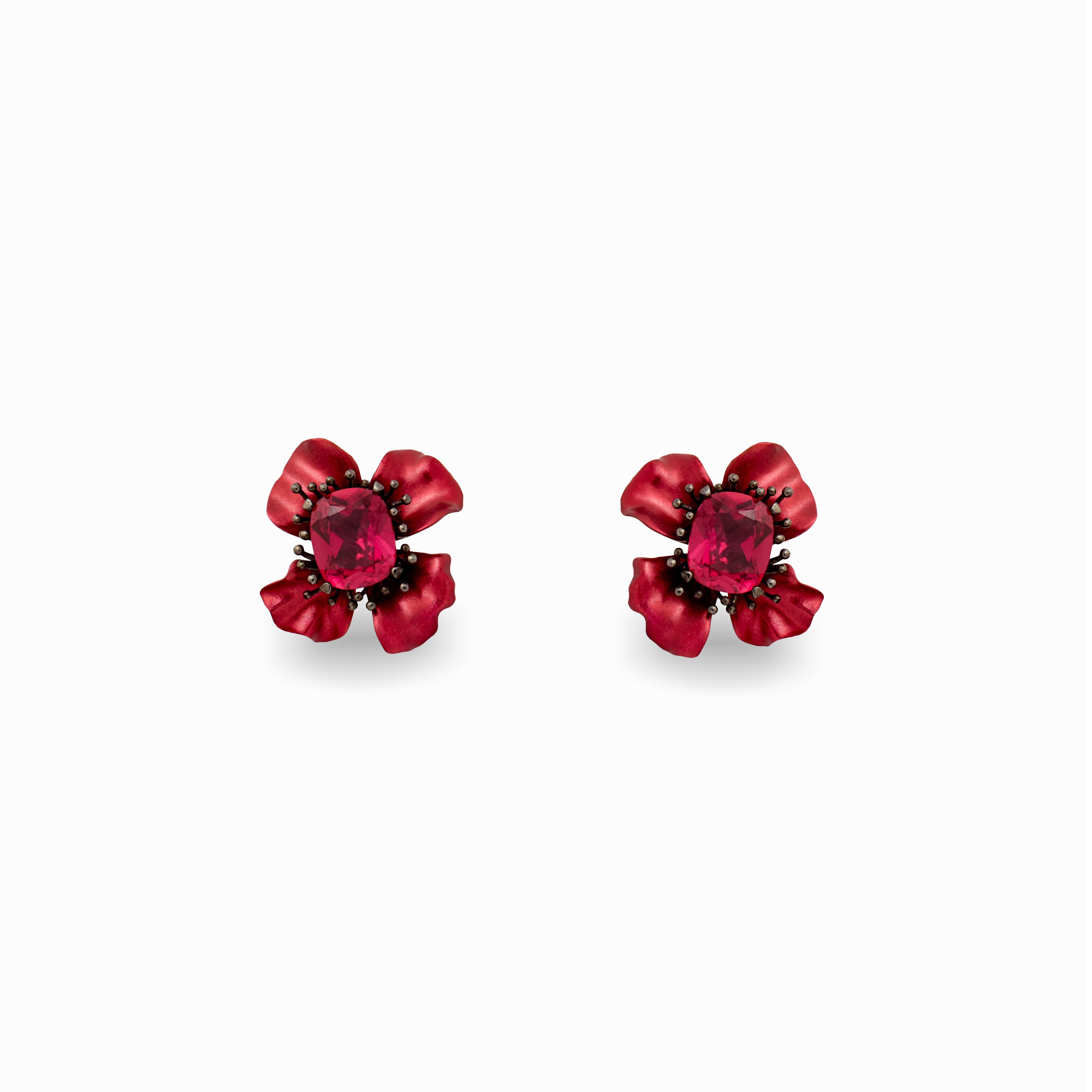 Crimson Bloom Earrings