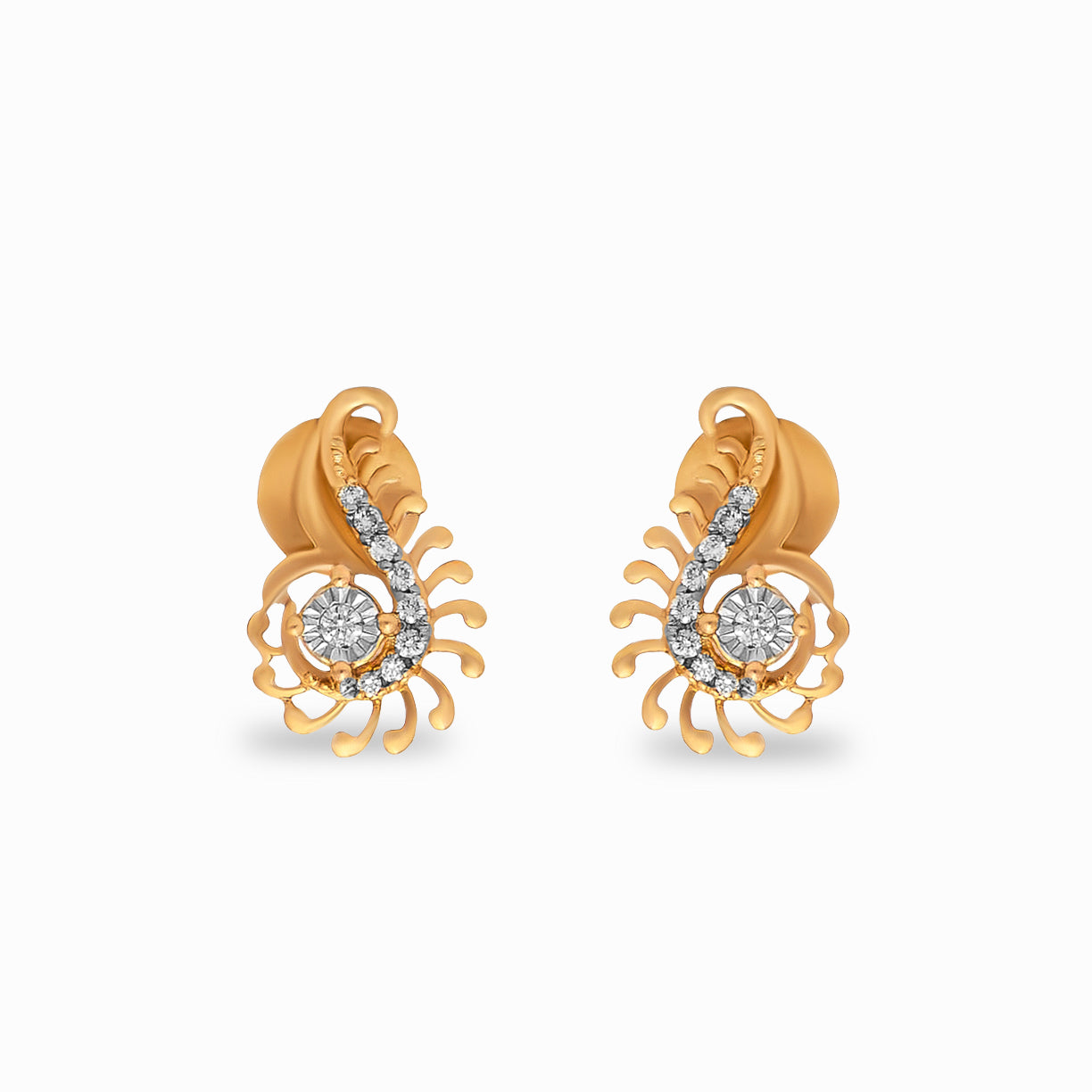 Paisley Diamond Stud Earrings
