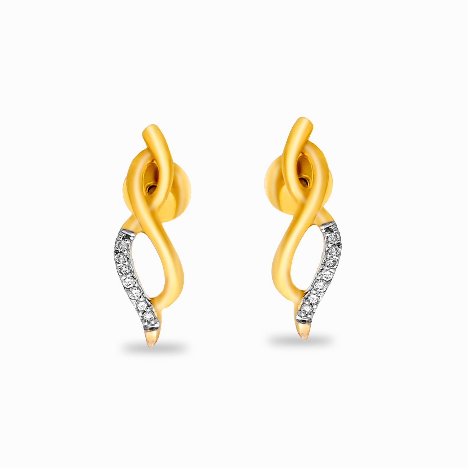 Fluid Curve Diamond Earrings