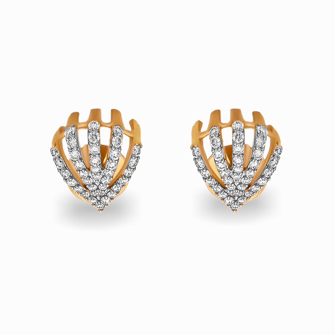 Diamond Claw Stud Earrings