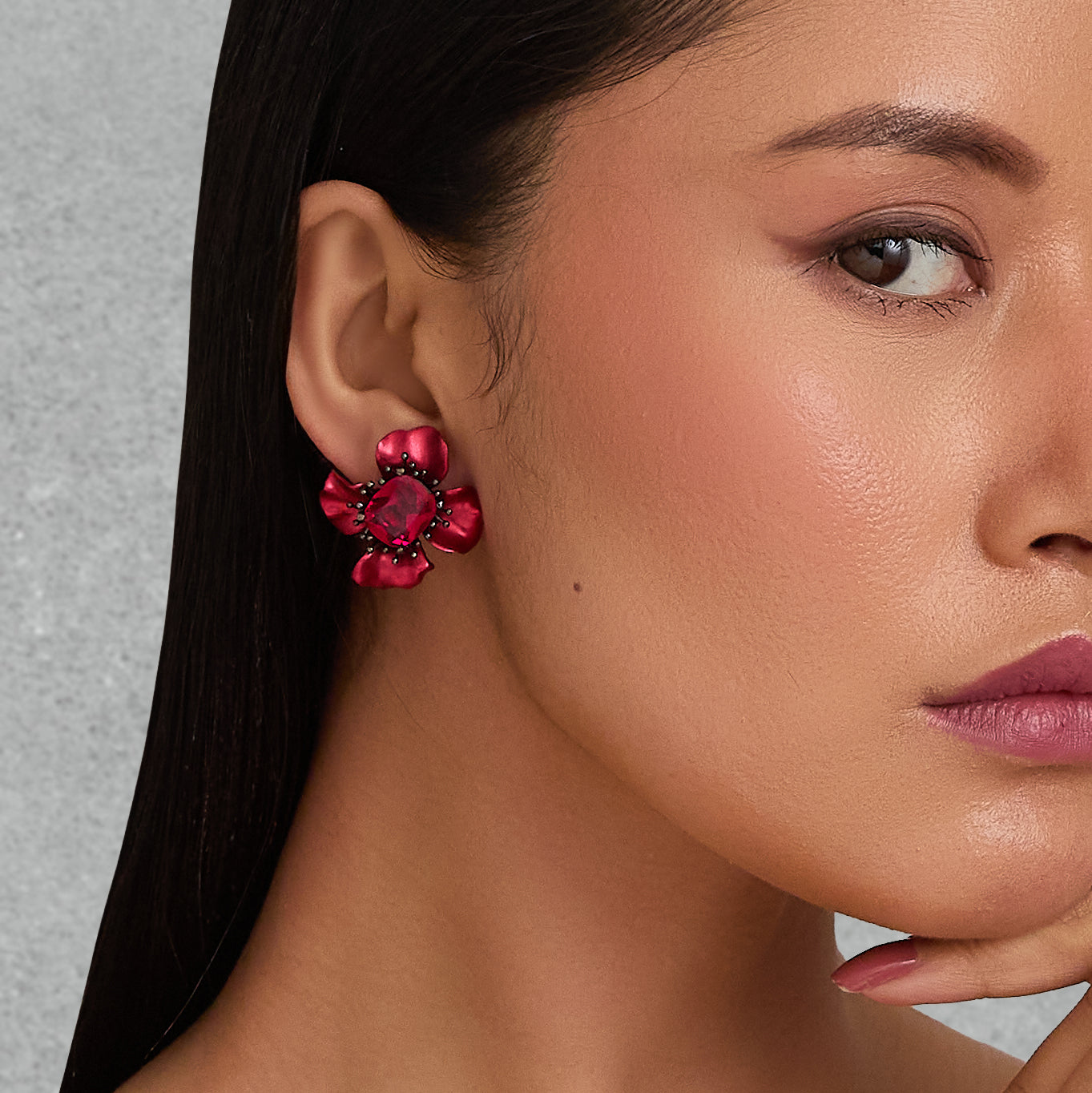 Crimson Bloom Earrings