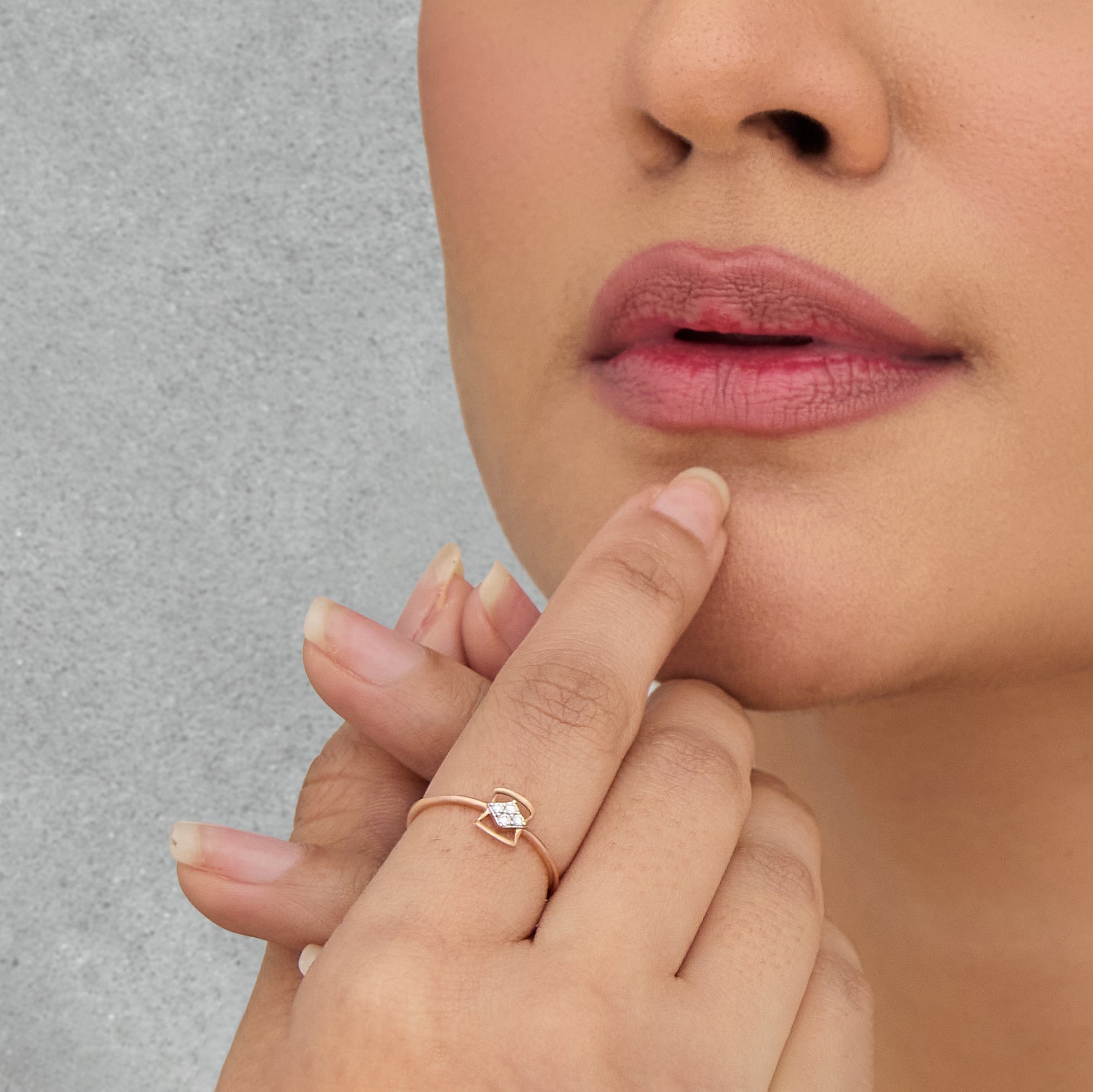 Modern Frame Diamond Ring