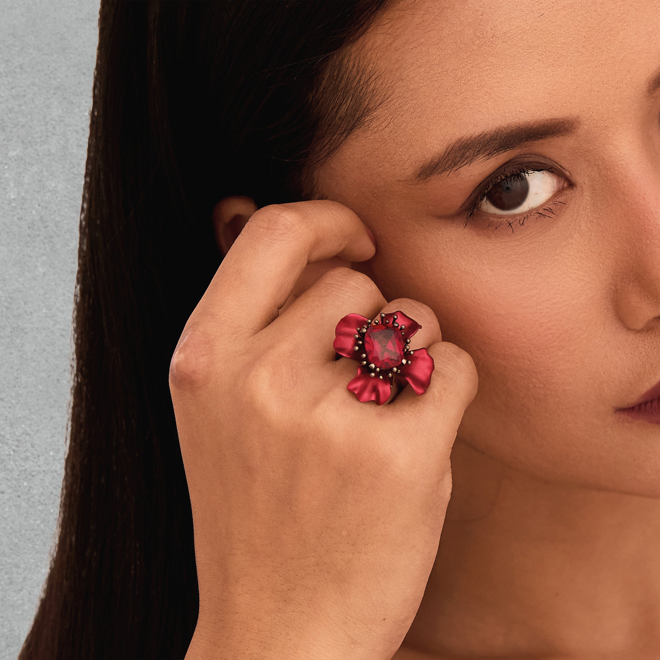 Scarlet Flower Ring