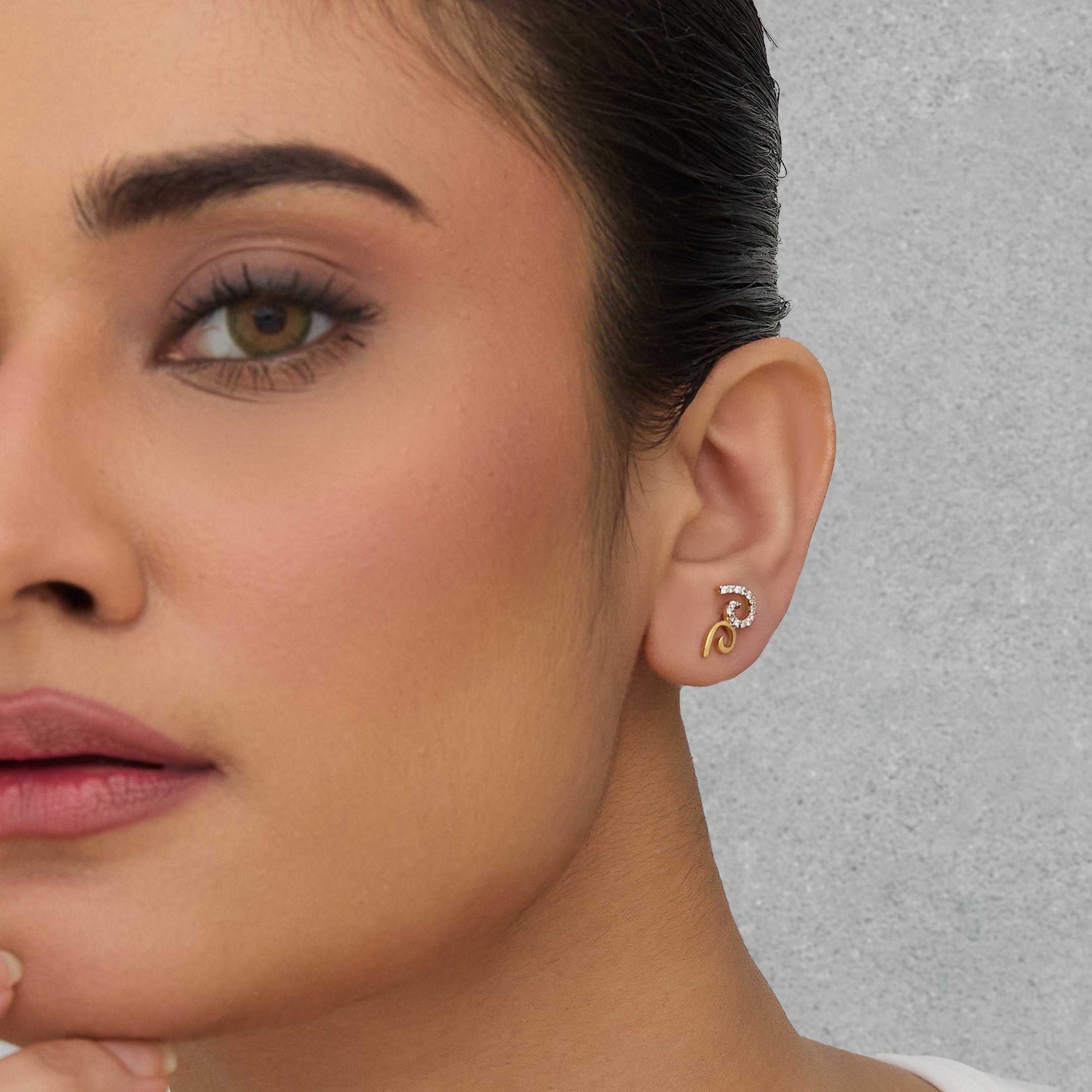 Spiral Curl Diamond Earrings