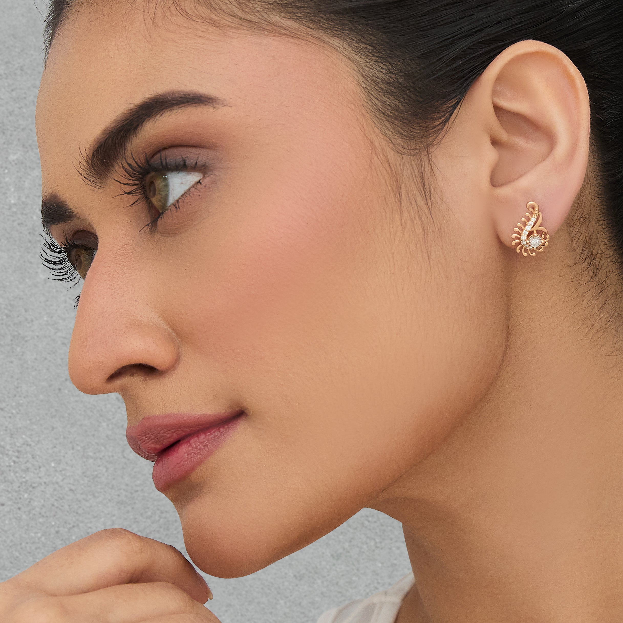 Paisley Diamond Stud Earrings