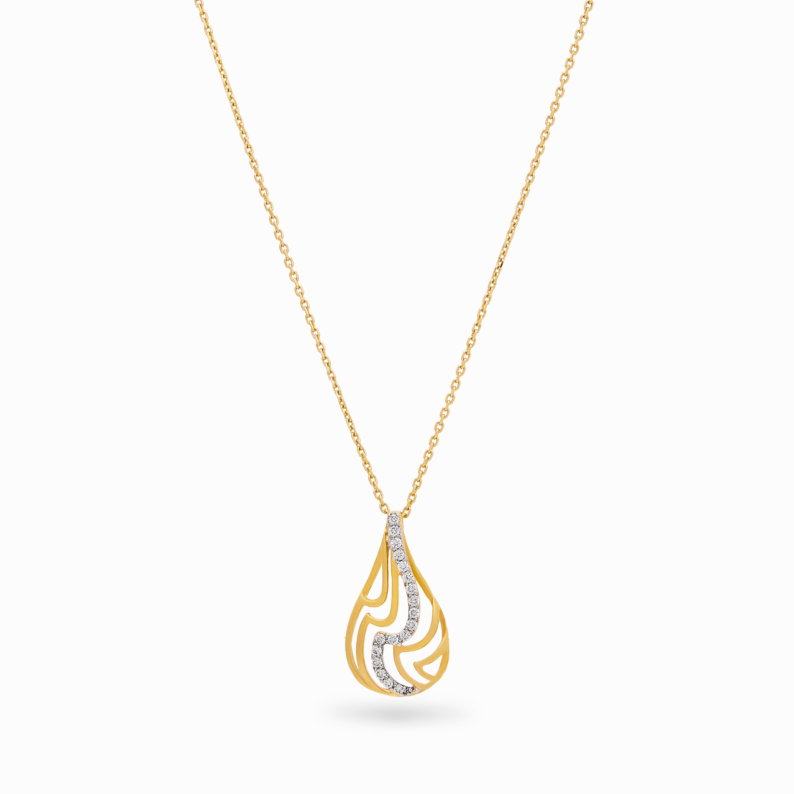 Curve Drop Diamond Necklace