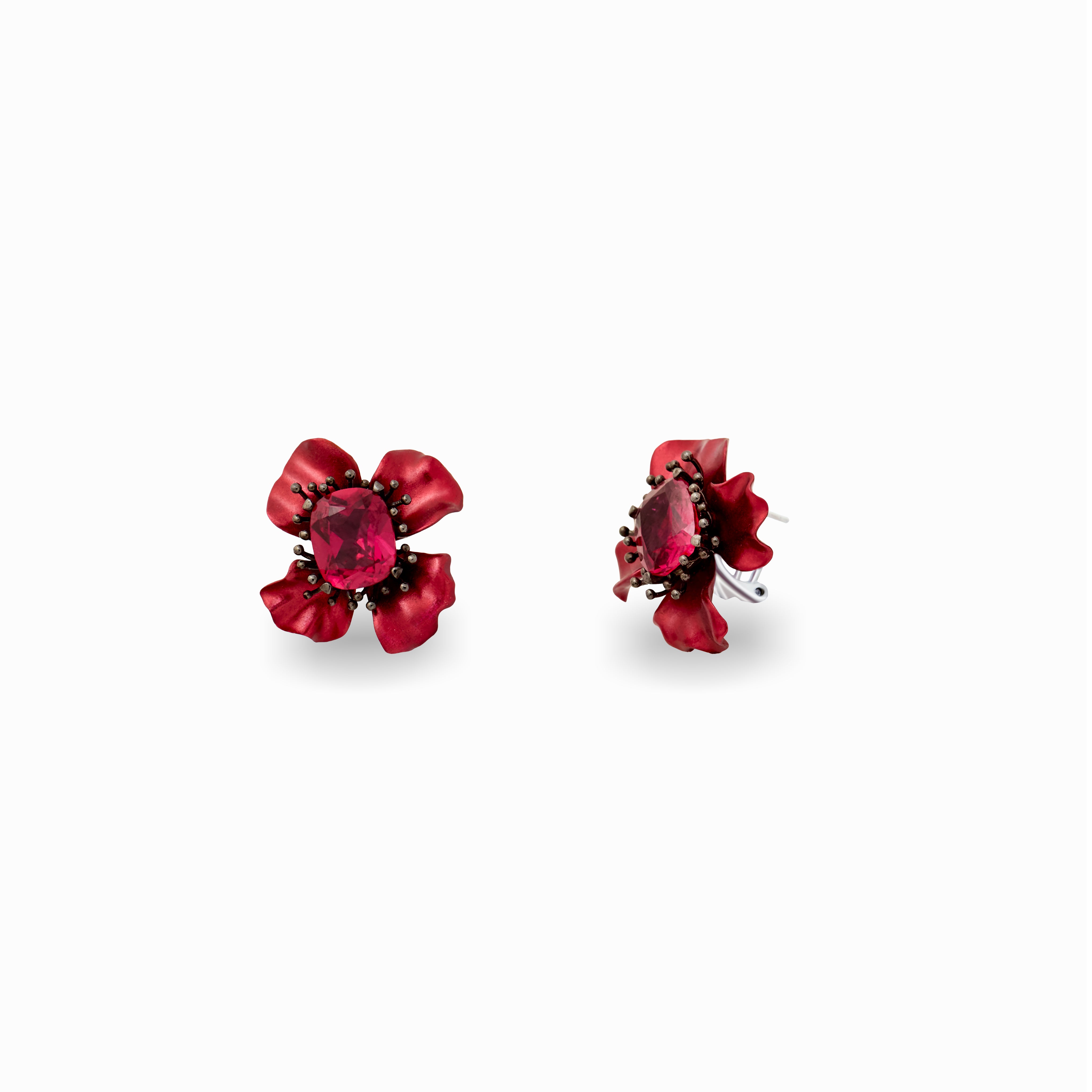 Crimson Bloom Earrings