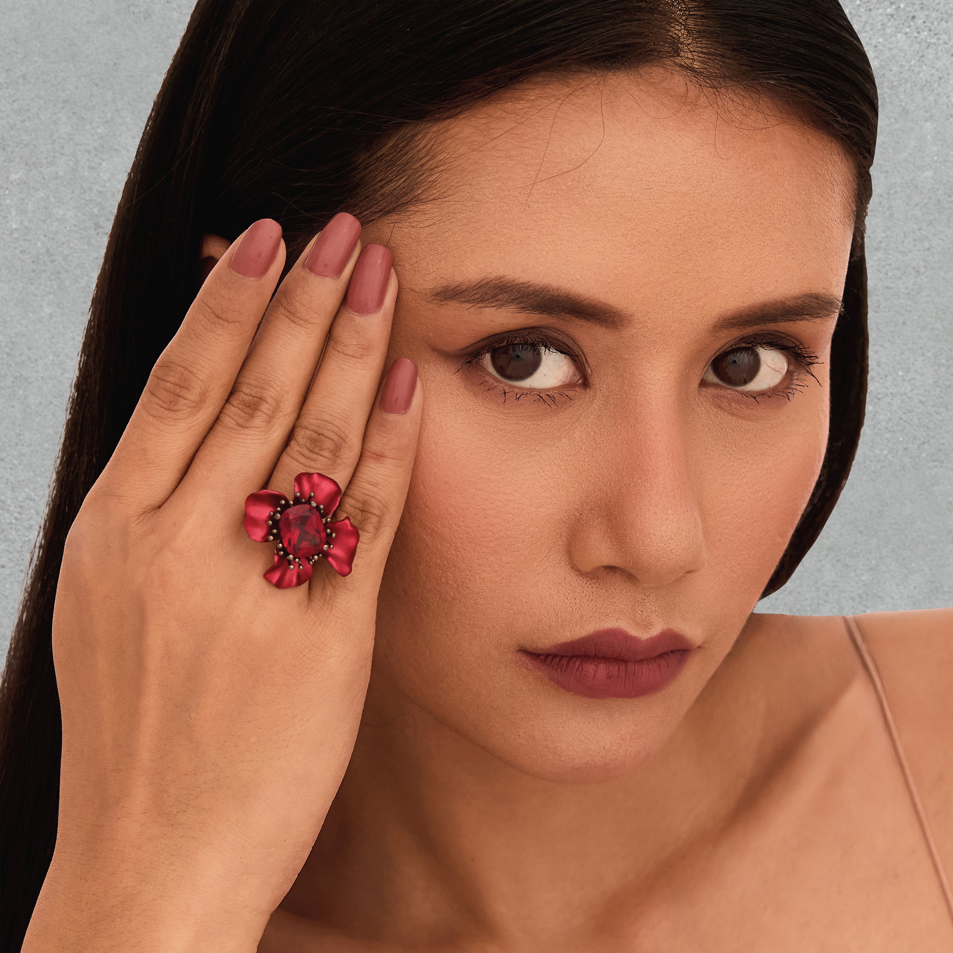 Scarlet Flower Ring