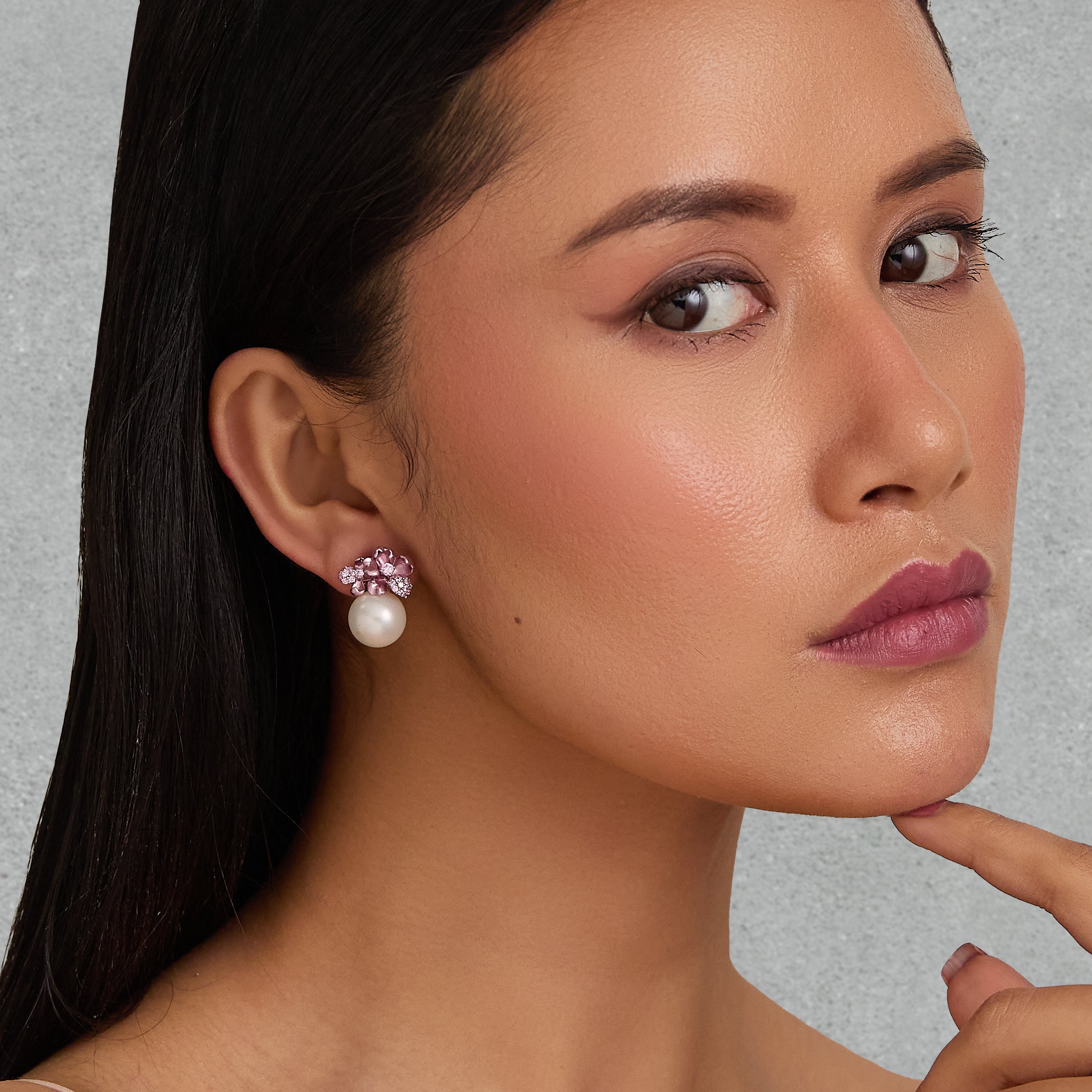 Blush Cluster Pearl Earrings