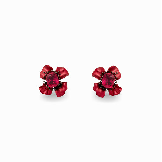 Crimson Bloom Earrings