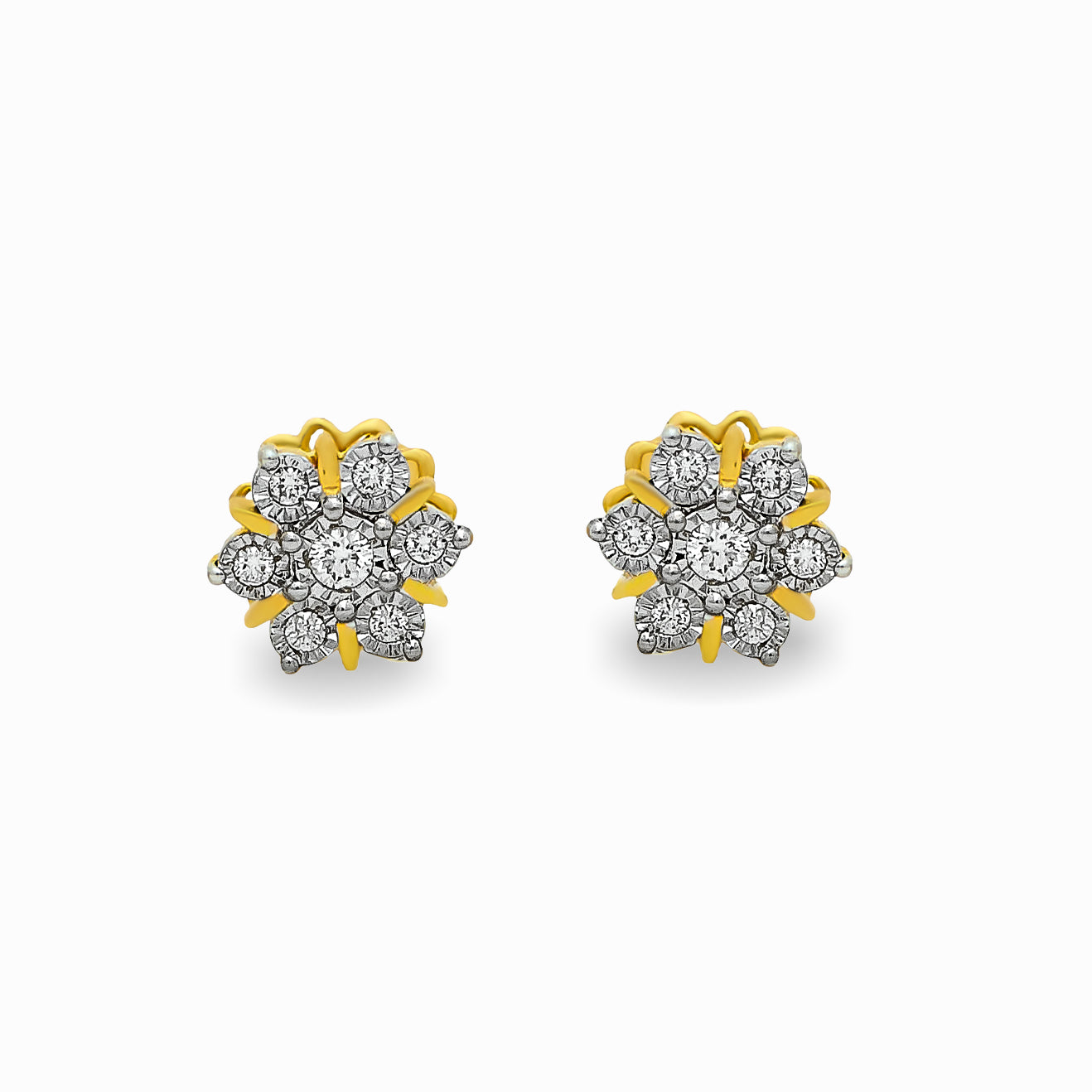 Floral Diamond Stud Earrings