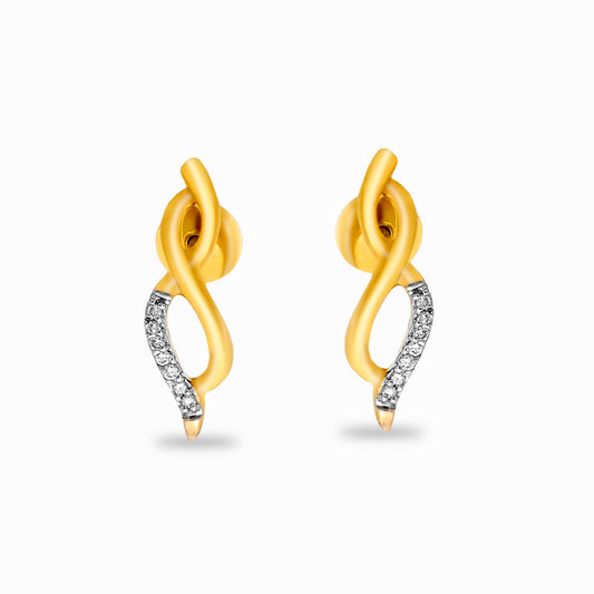 Fluid Curve Diamond Earrings