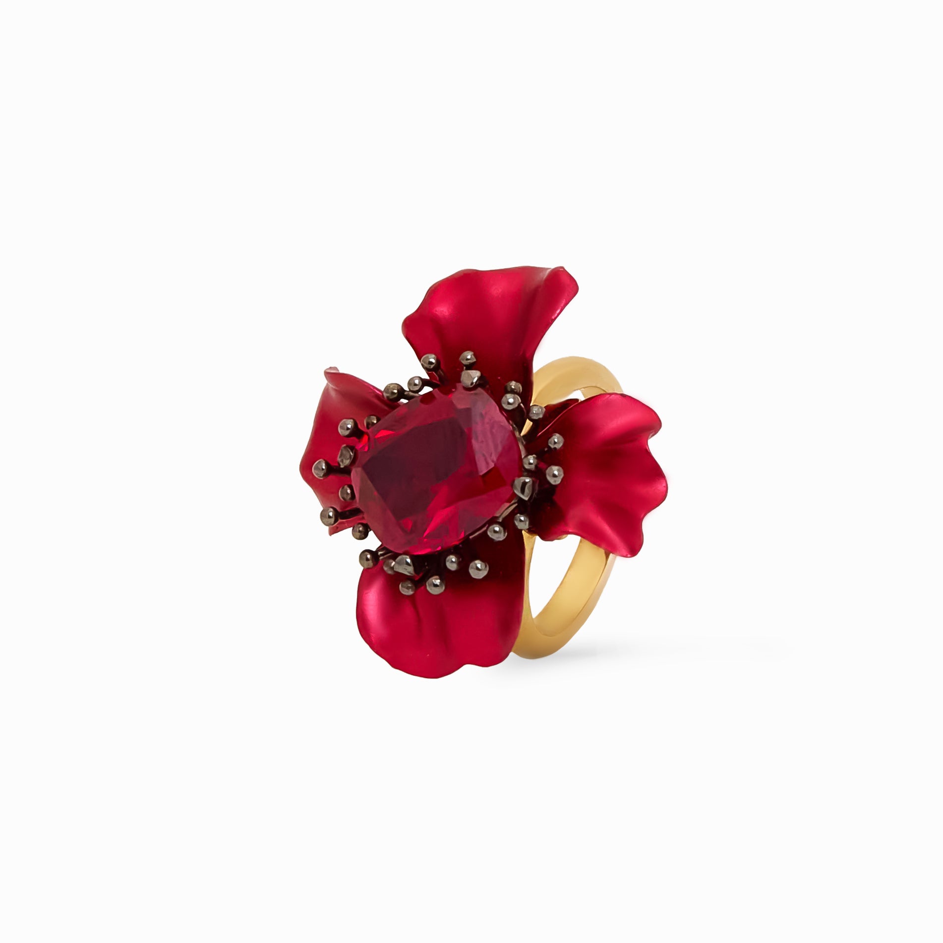 Scarlet Flower Ring
