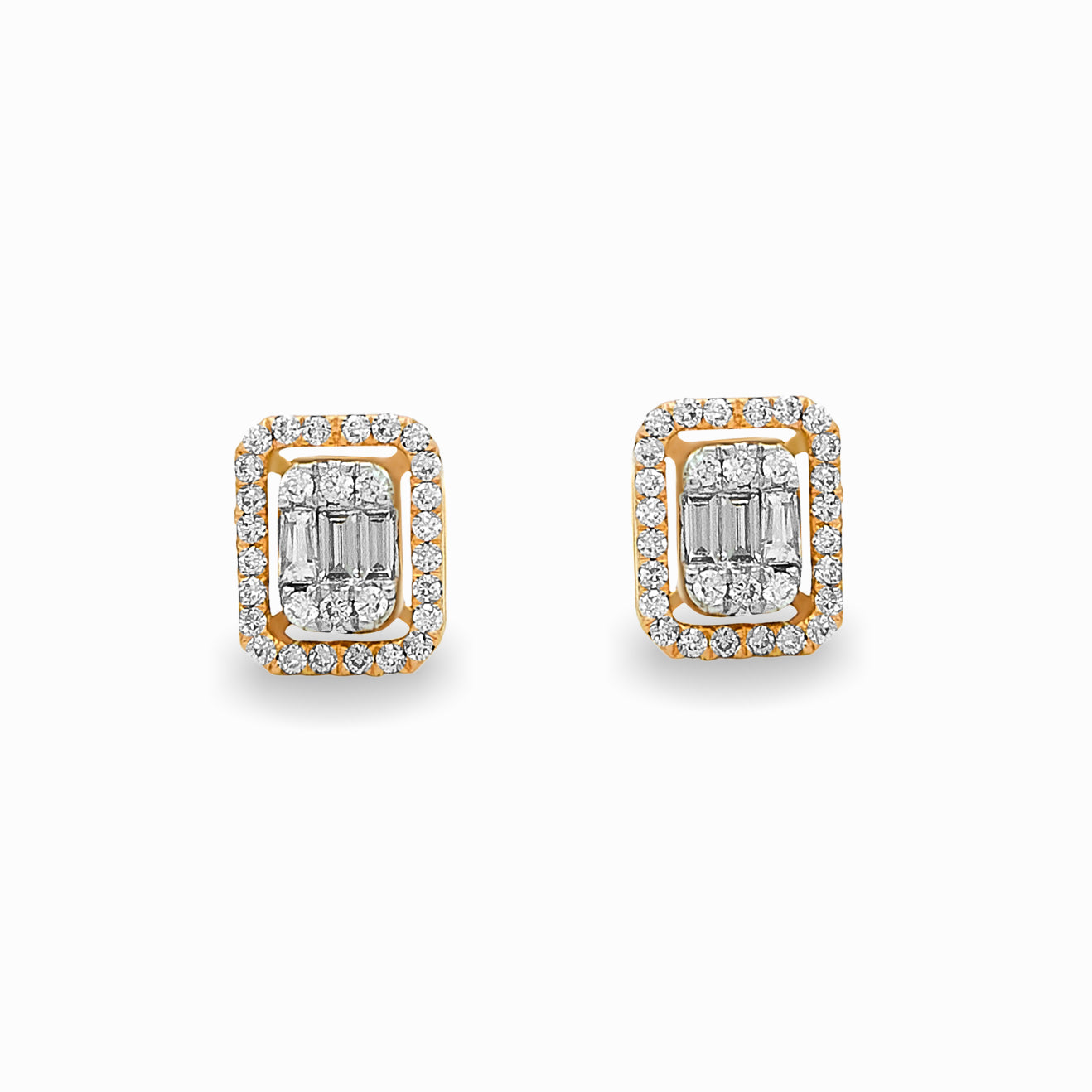 Emerald Halo Diamond Stud