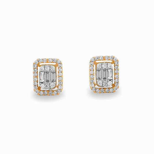 Emerald Halo Diamond Stud