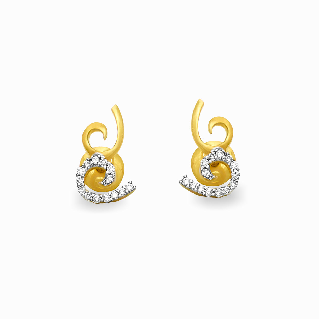 Spiral Curl Diamond Earrings