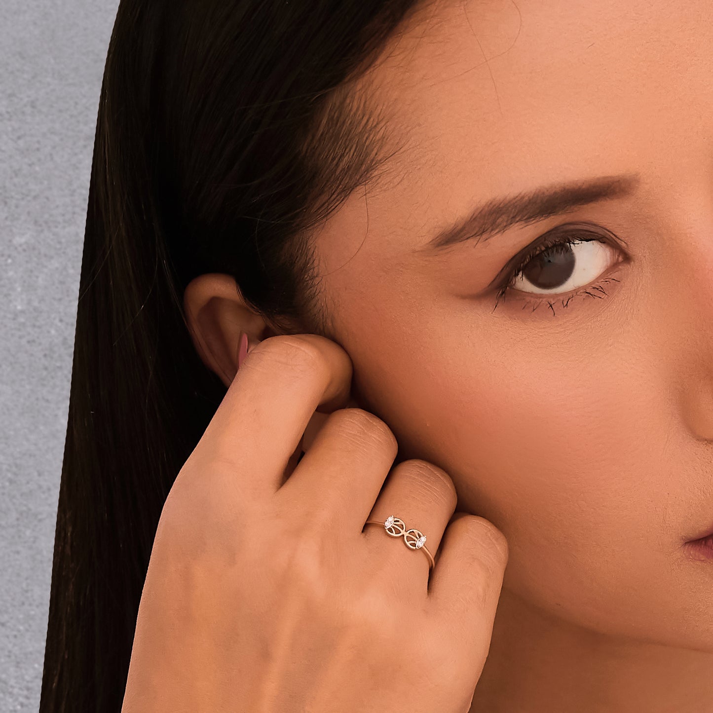 Twin Circle Diamond Ring