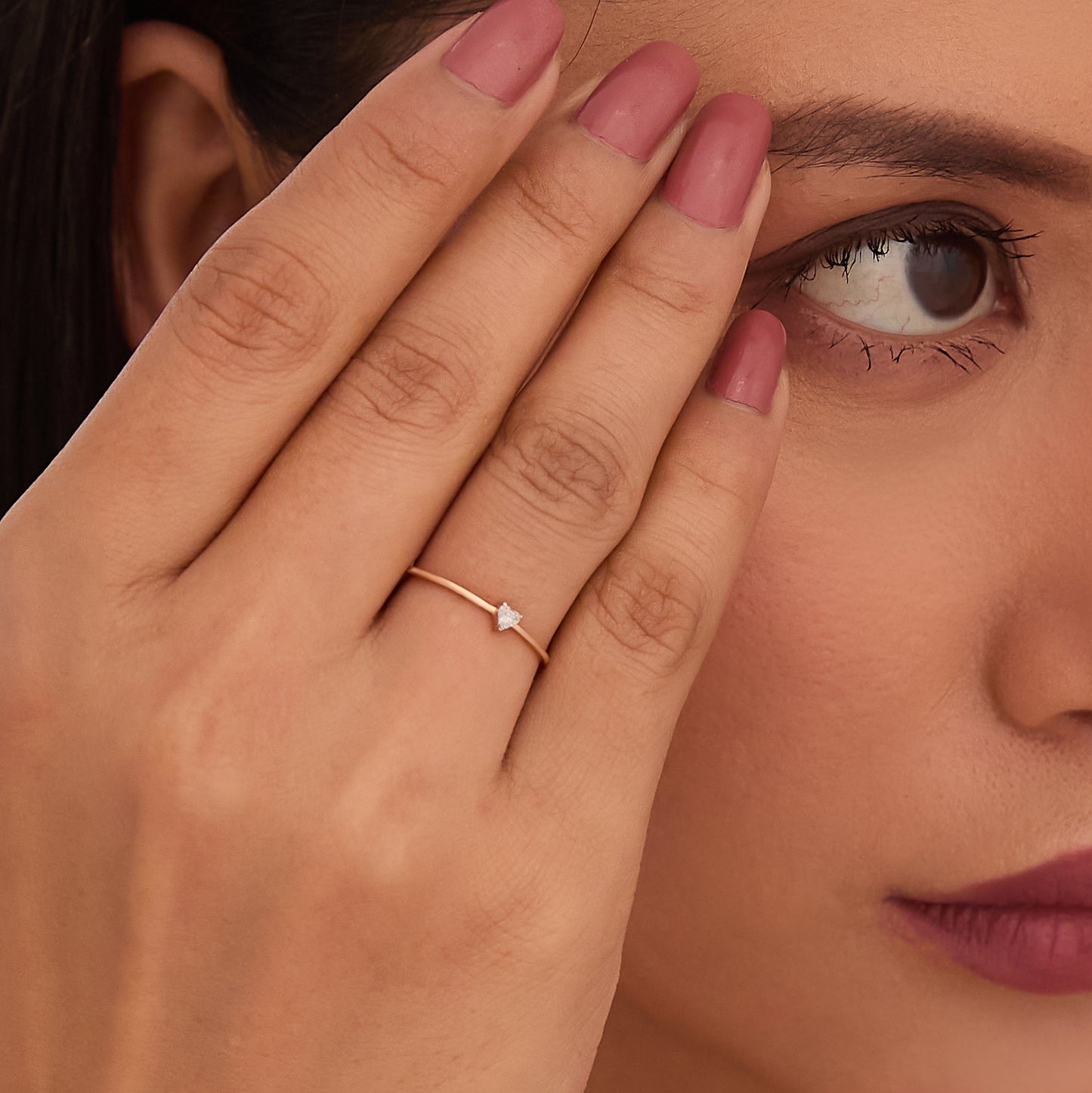 Mini Heart Diamond Ring