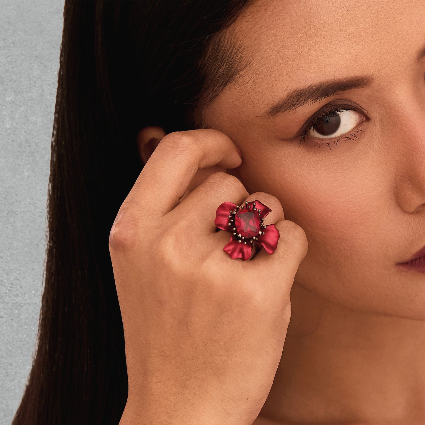 Scarlet Flower Ring