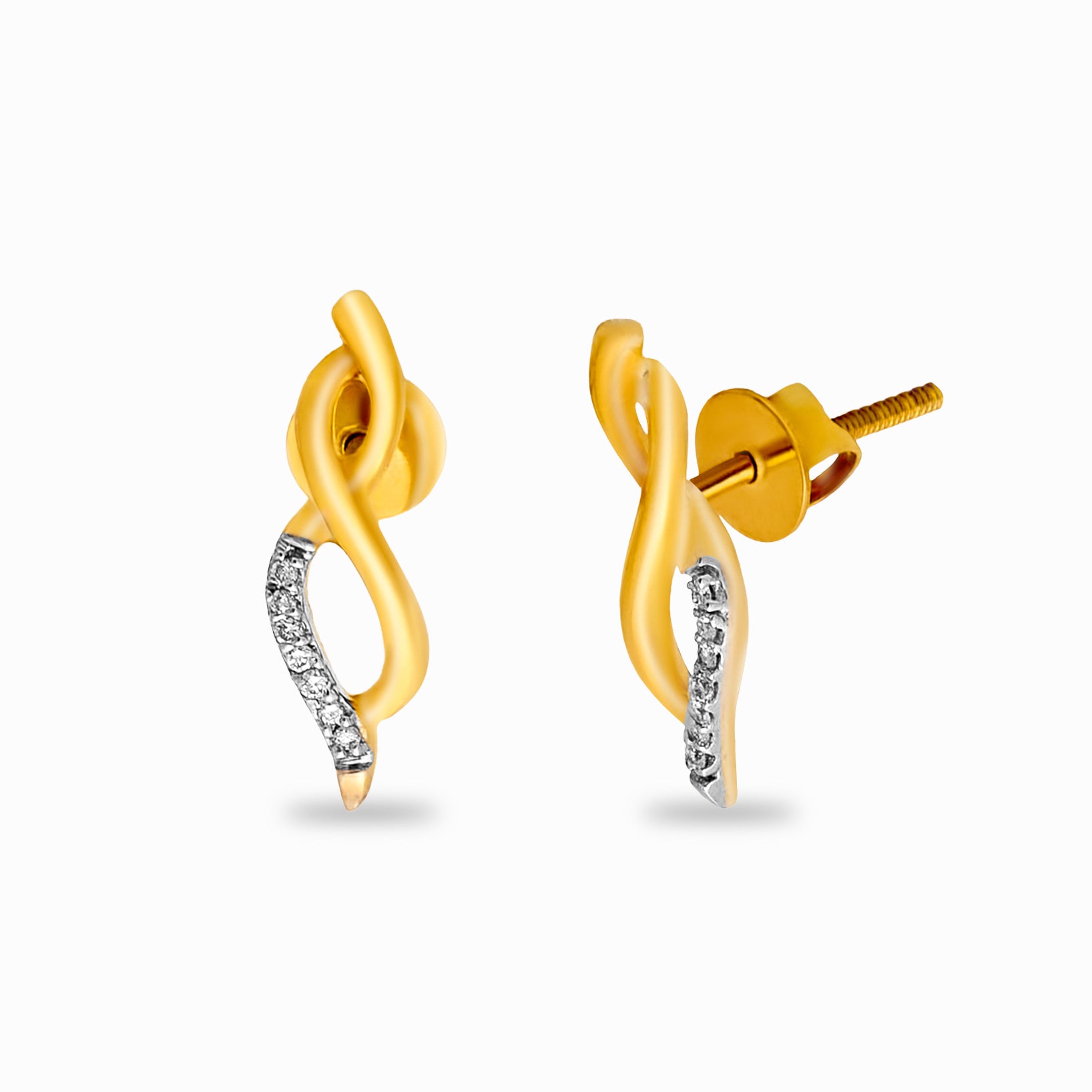 Fluid Curve Diamond Earrings