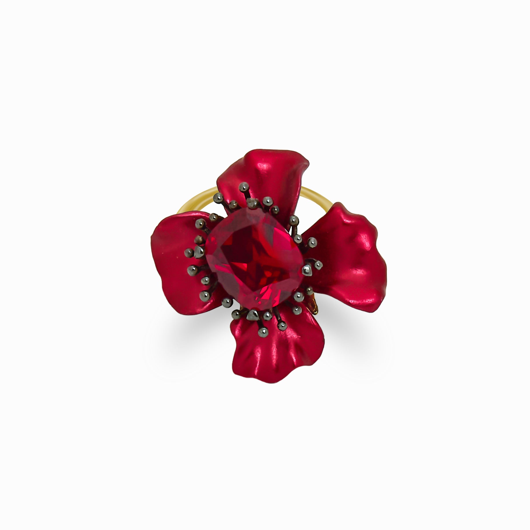 Scarlet Flower Ring