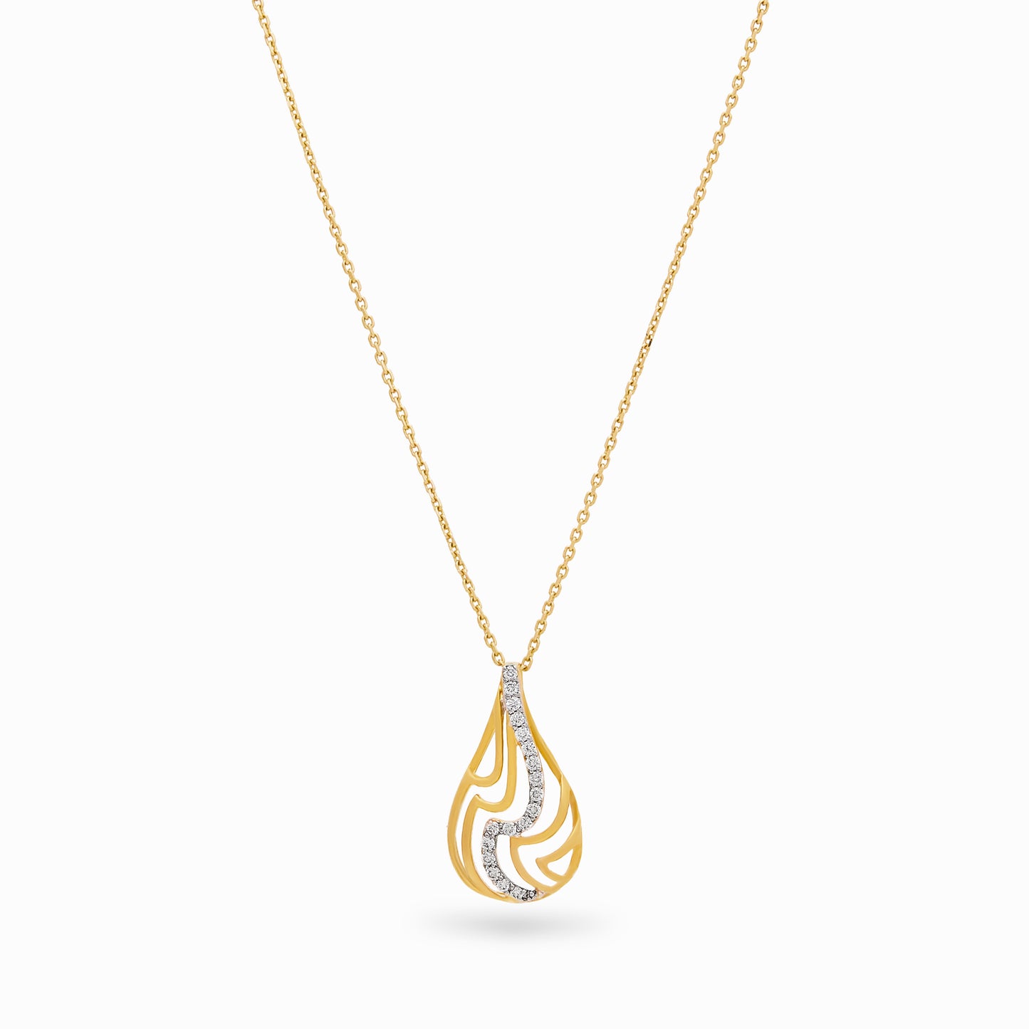 Curve Drop Diamond Necklace