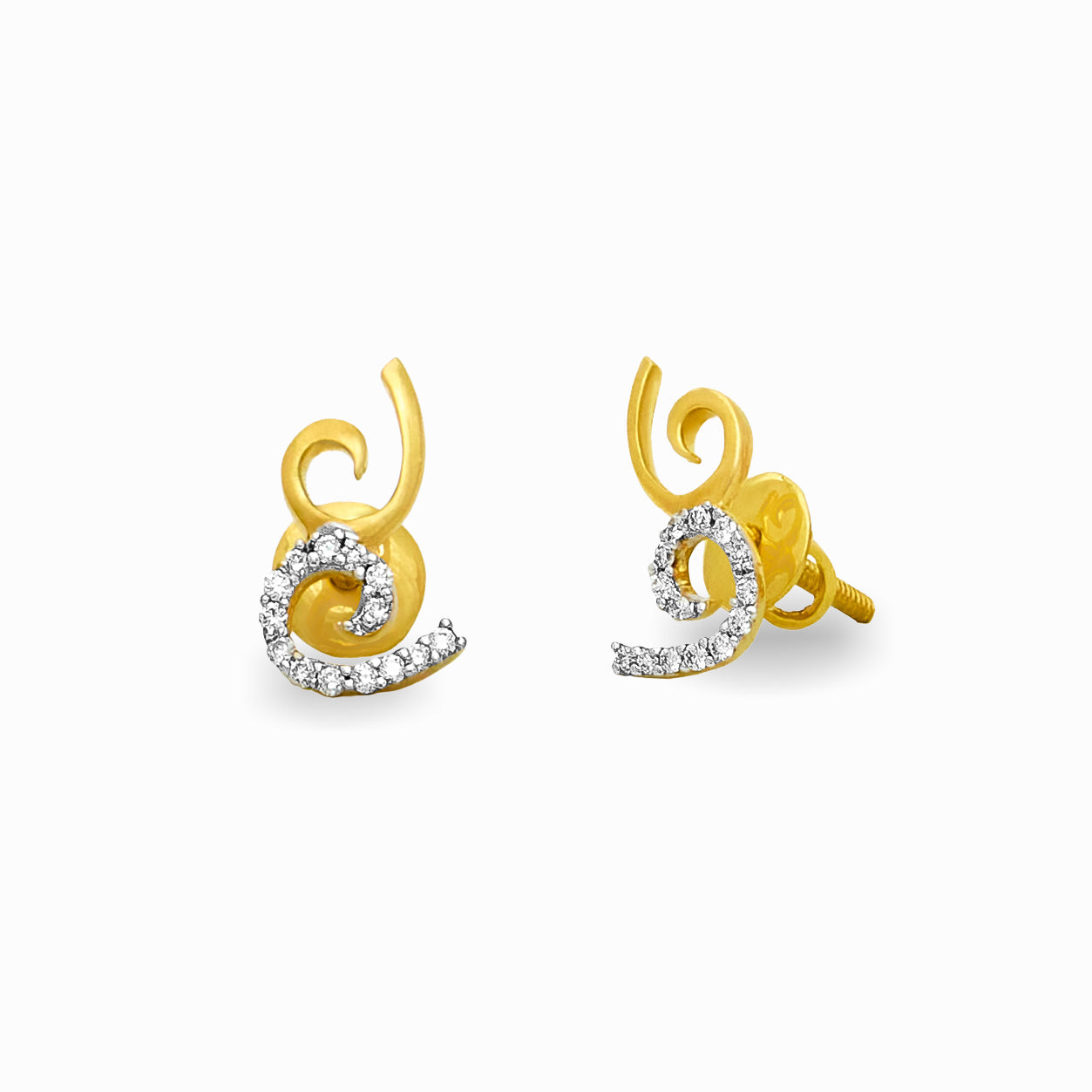 Spiral Curl Diamond Earrings