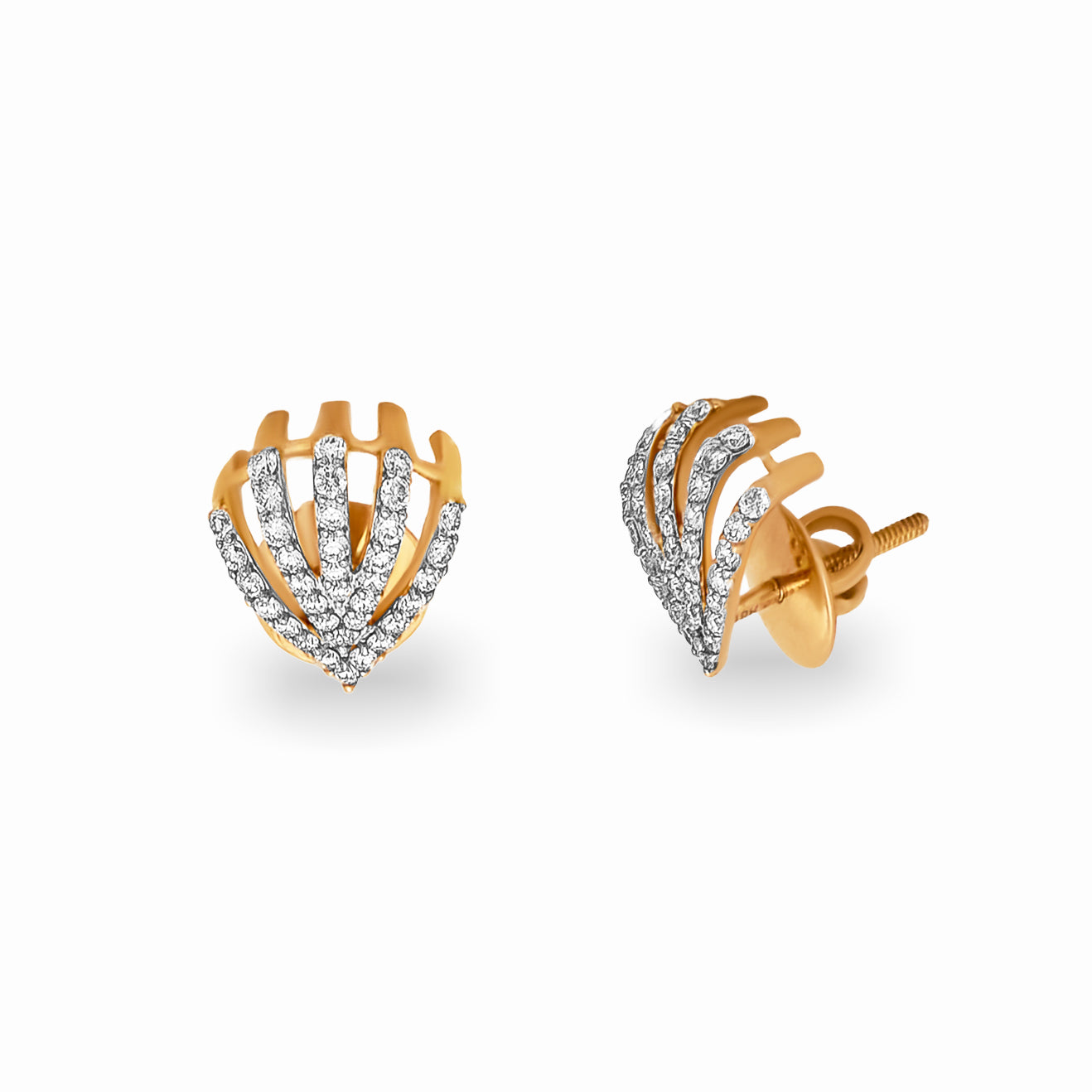 Diamond Claw Stud Earrings