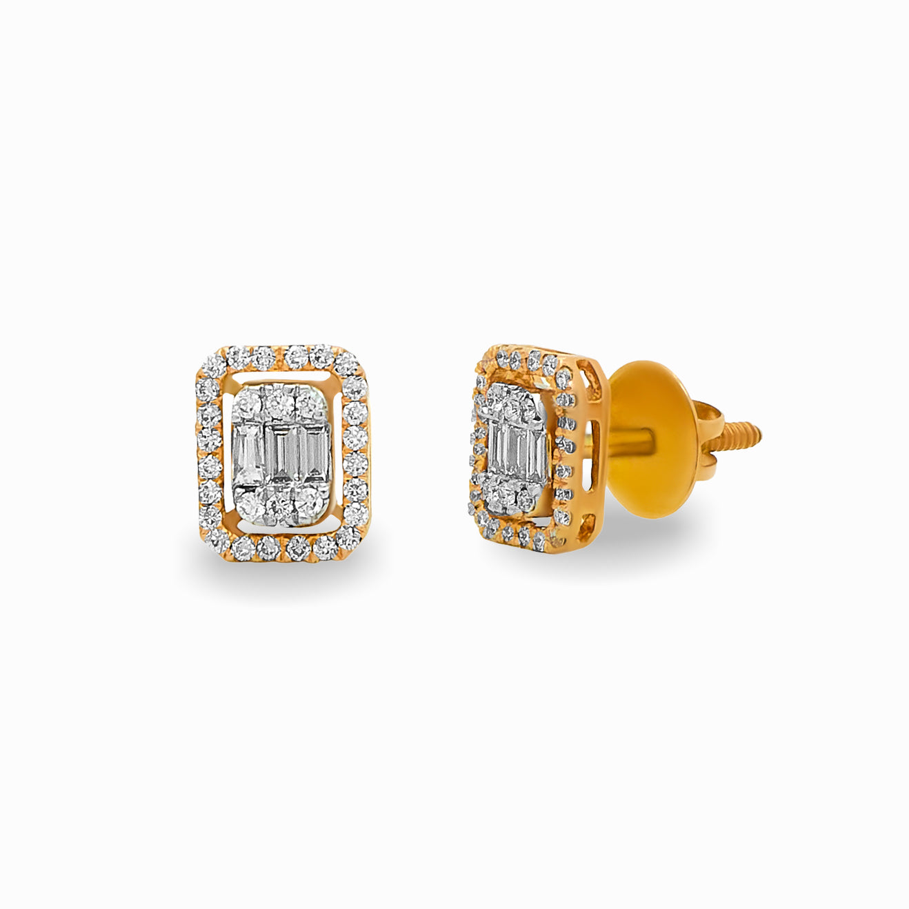 Emerald Halo Diamond Stud