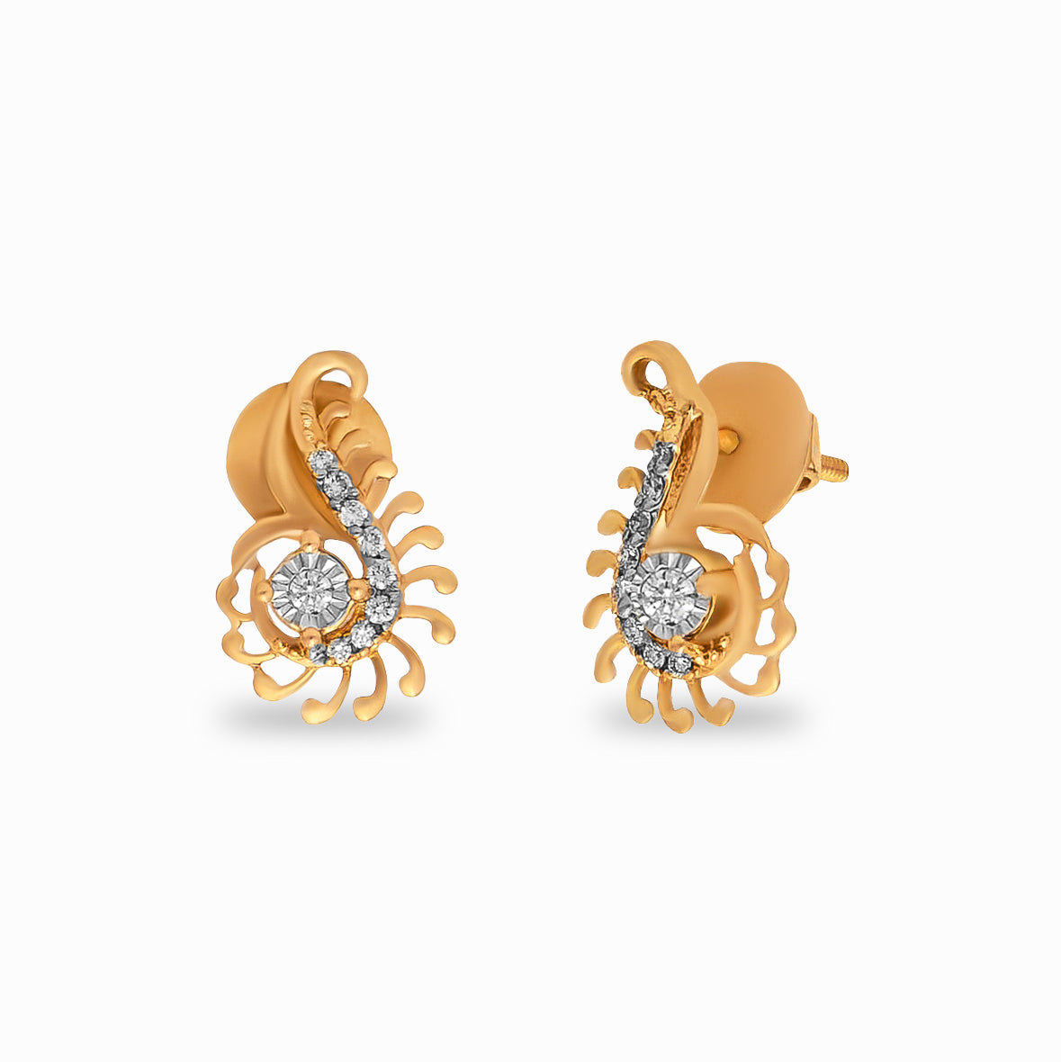 Paisley Diamond Stud Earrings