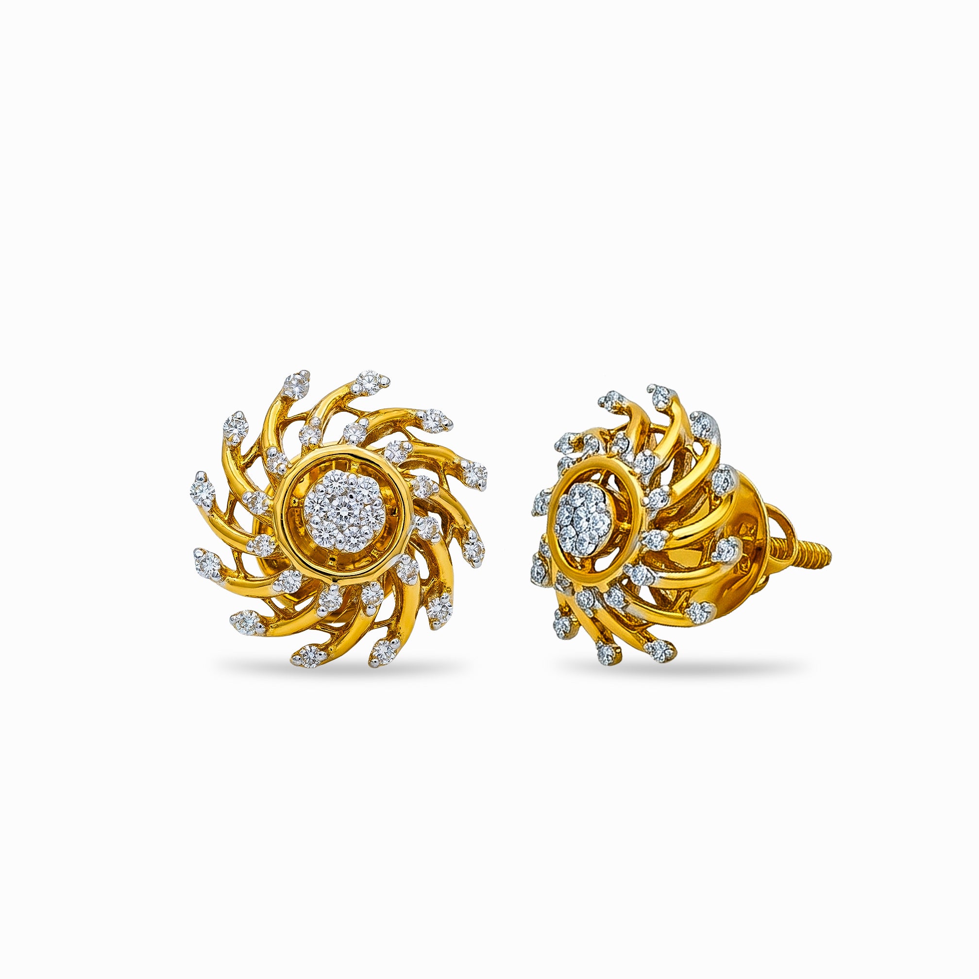 Spiral Diamond Earrings