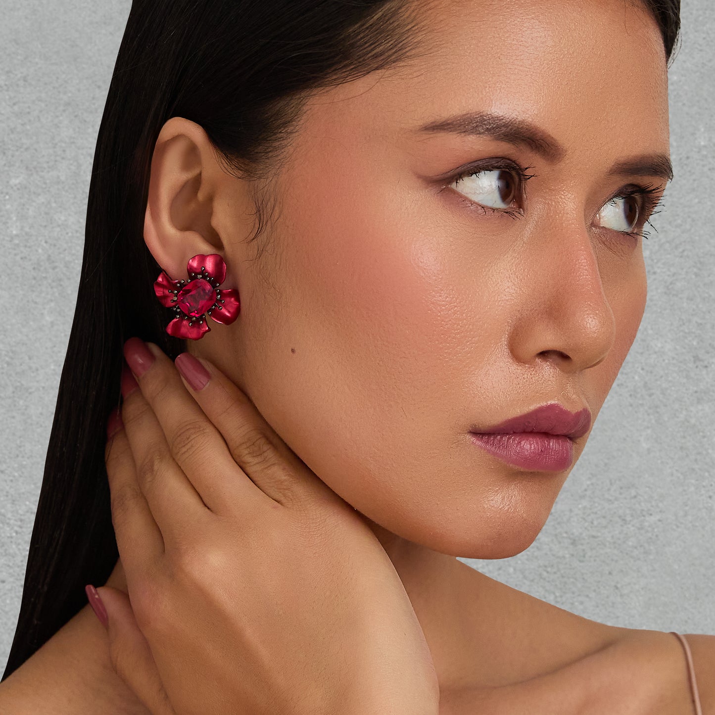 Crimson Bloom Earrings