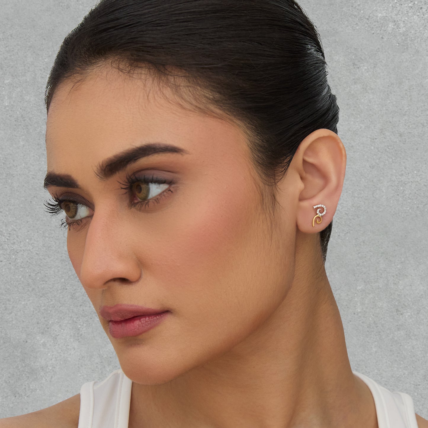 Spiral Curl Diamond Earrings