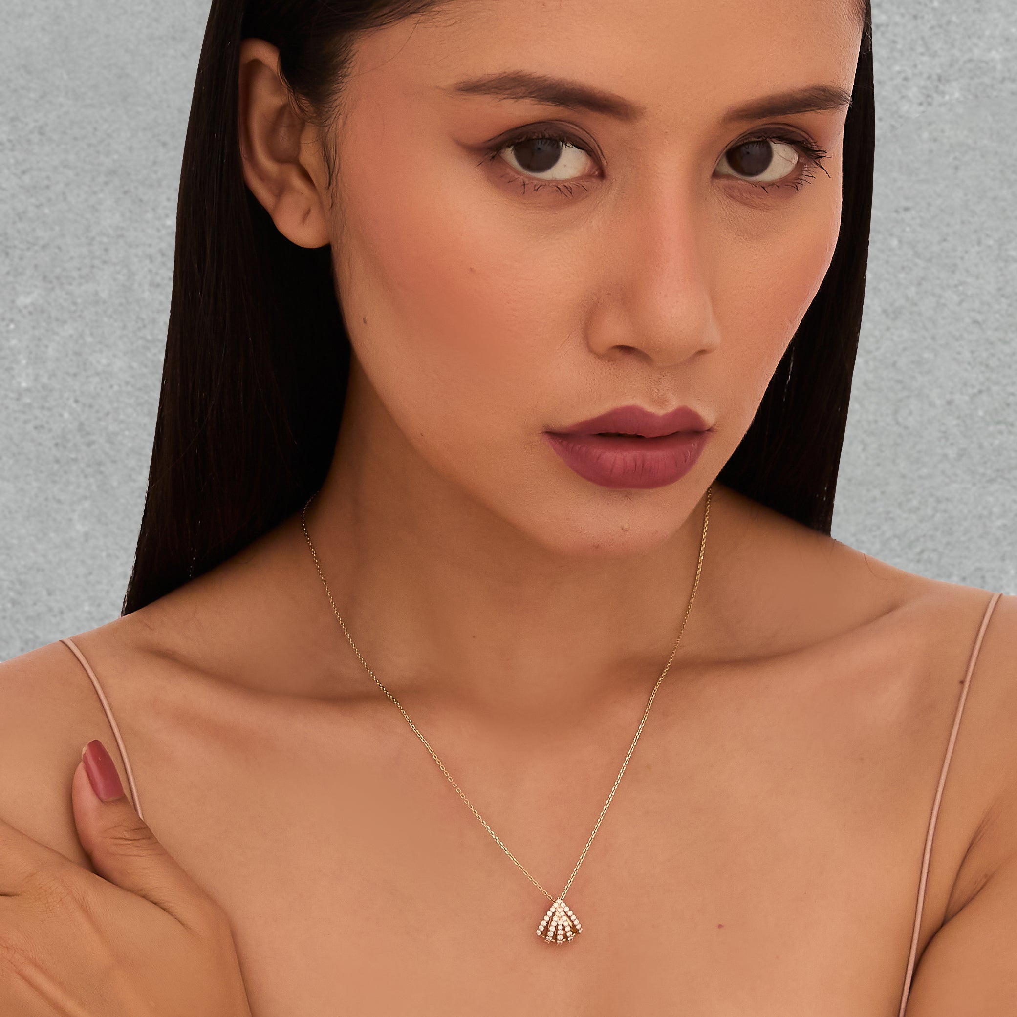 Ray Line Diamond Necklace