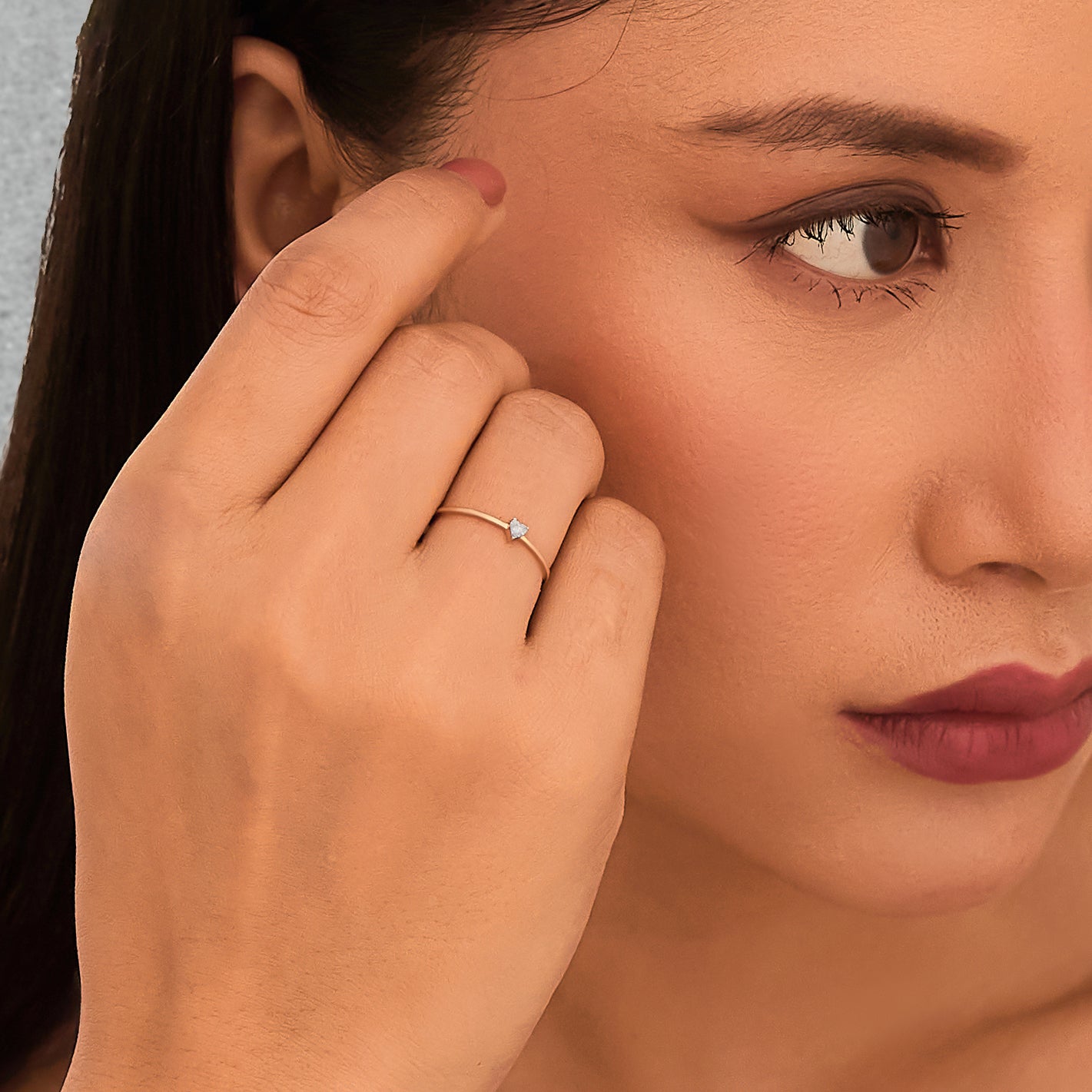 Mini Heart Diamond Ring