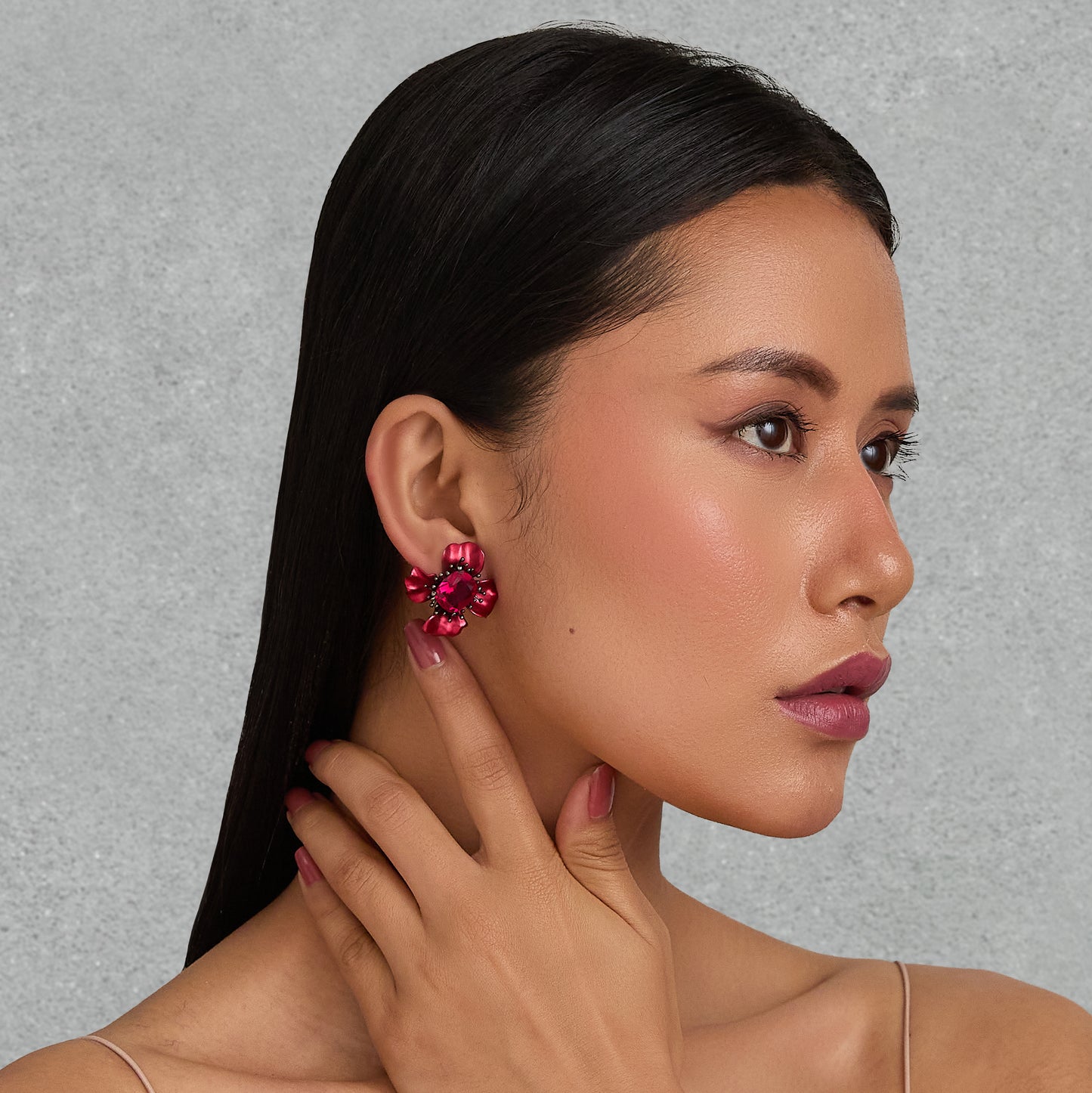 Crimson Bloom Earrings