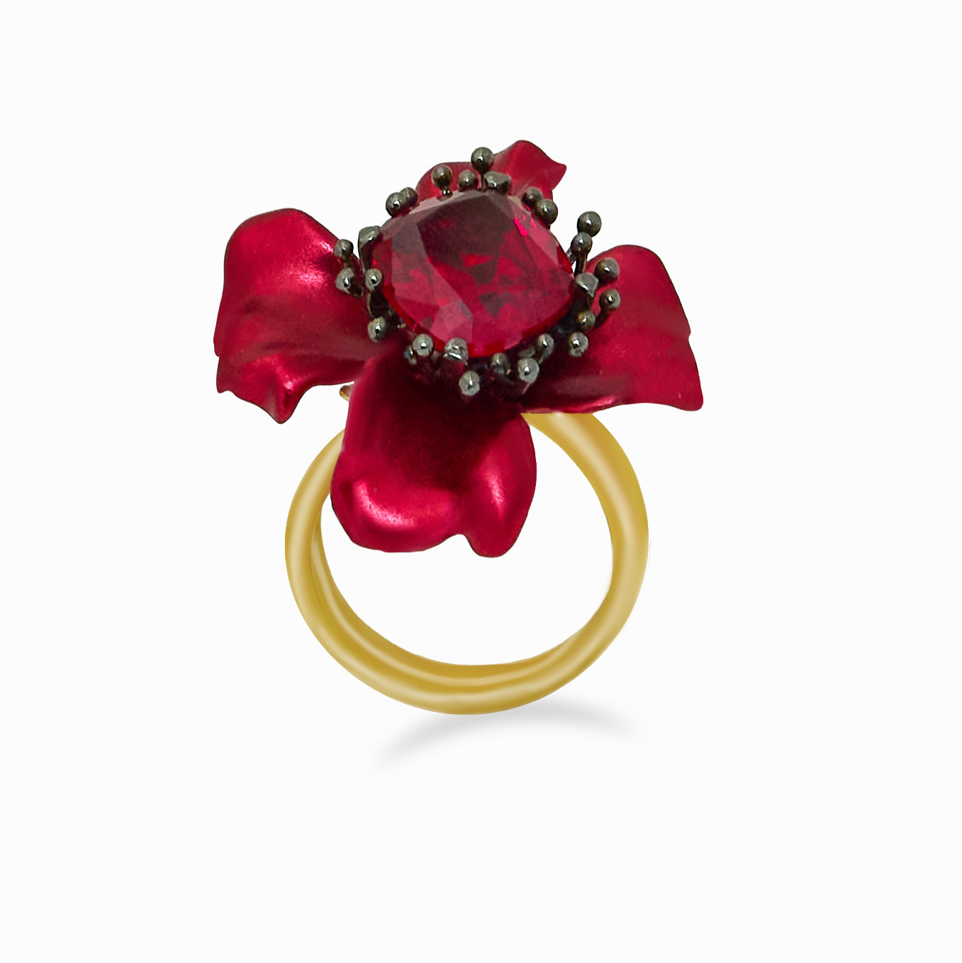 Scarlet Flower Ring