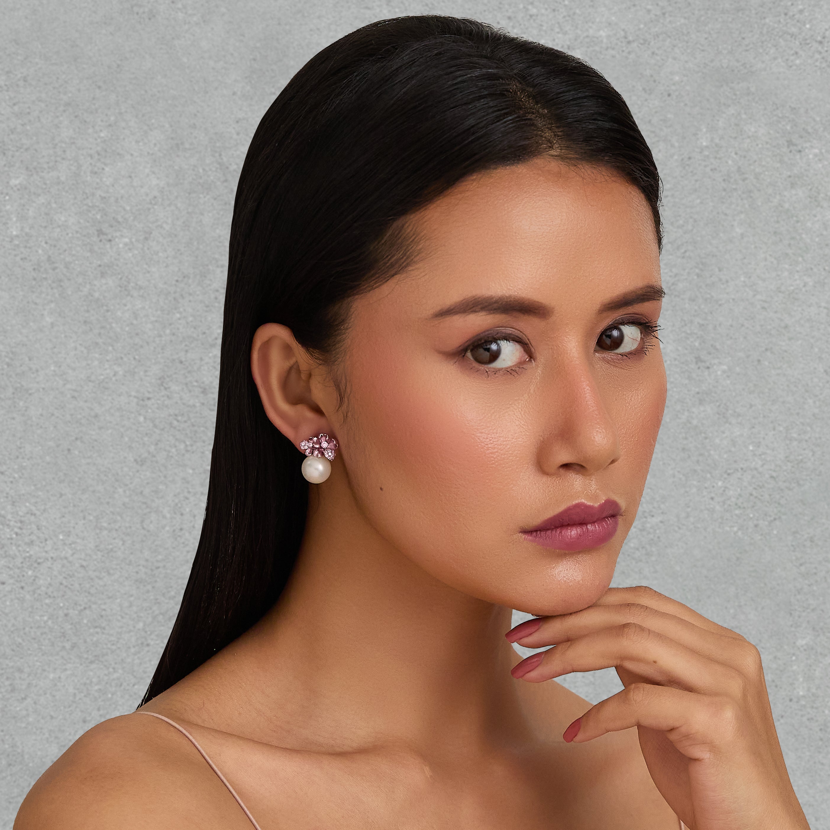 Blush Cluster Pearl Earrings