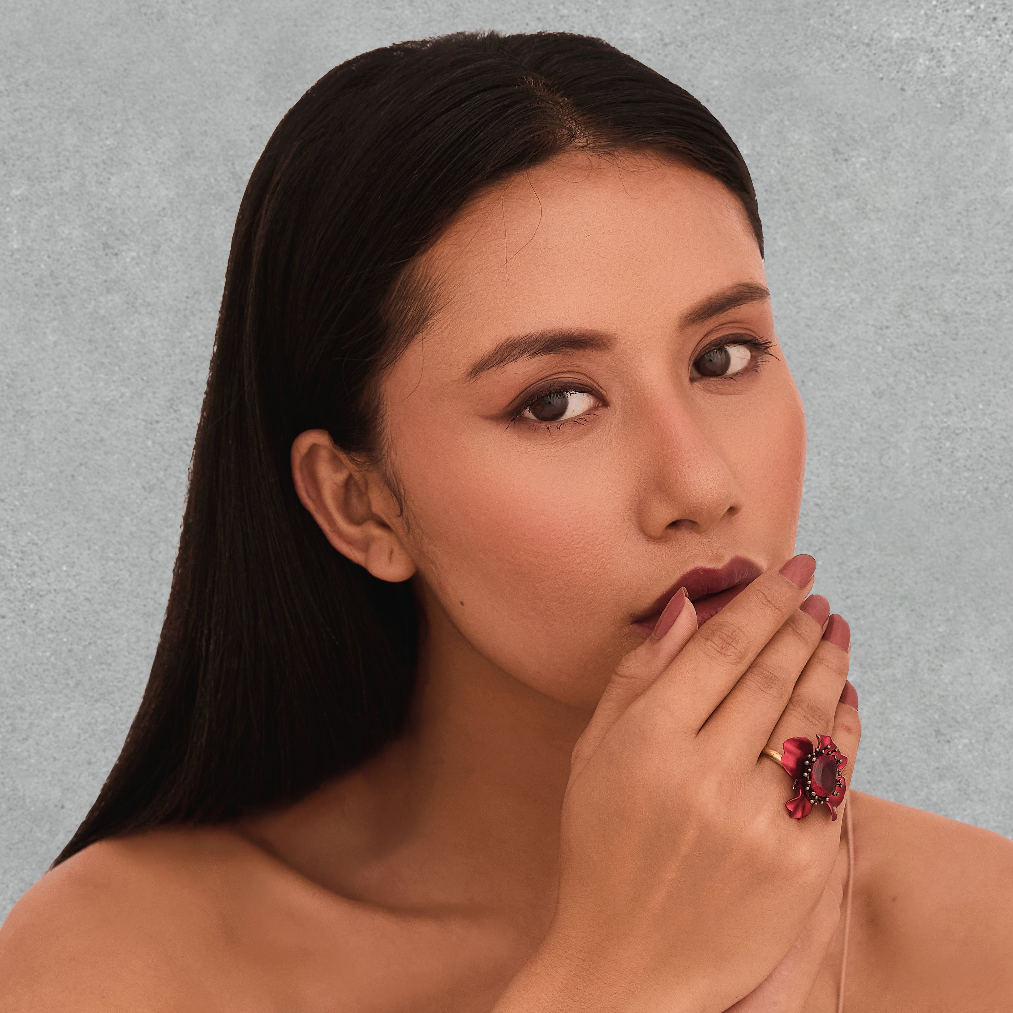 Scarlet Flower Ring